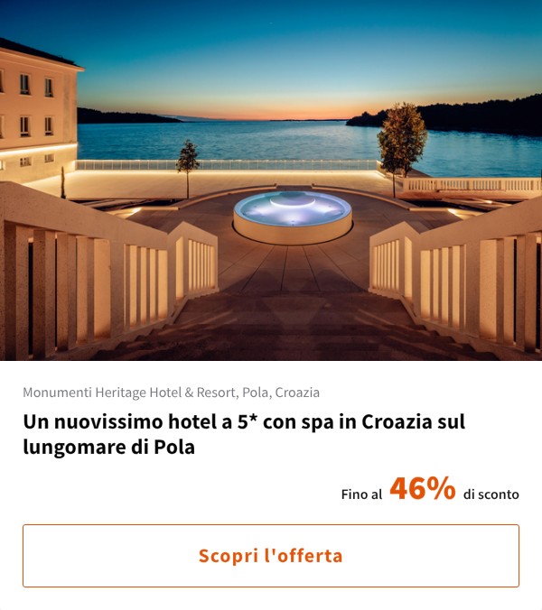 Un nuovissimo hotel a 5* con spa in Croazia sul lungomare di Pola