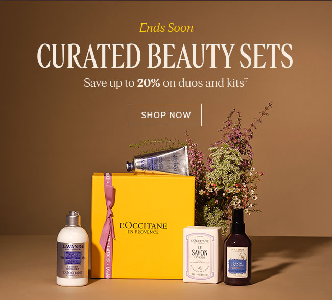 CURATED BEAUTY SETS | SAVE UP TO 20% ON DUOS AND KITS† | SHOP NOW