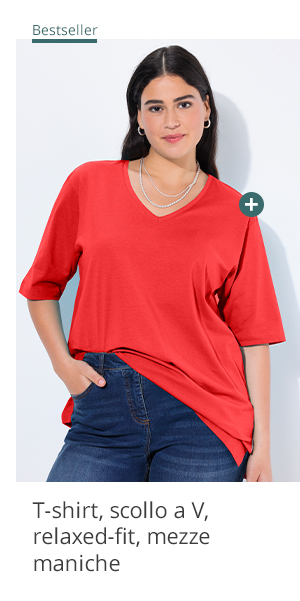 T-shirt dalle linee morbide con scollo a V e mezze maniche
