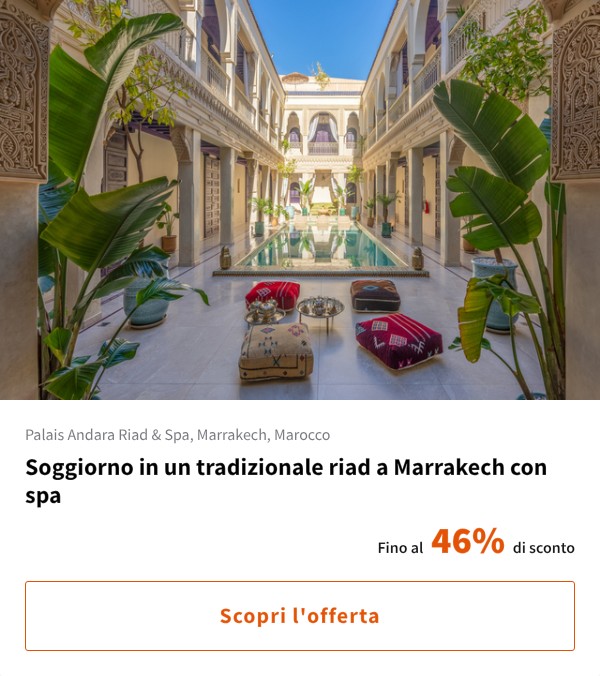 Soggiorno in un tradizionale riad a Marrakech con spa