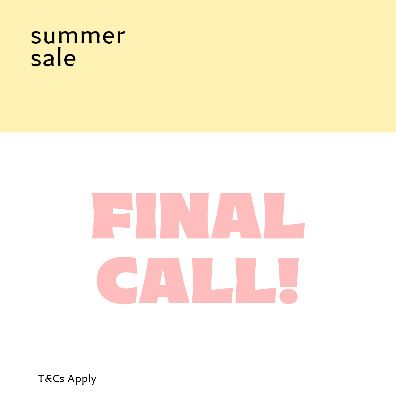 saldi estivi CHIAMATA FINALE FINO AL 50% DI SCONTO