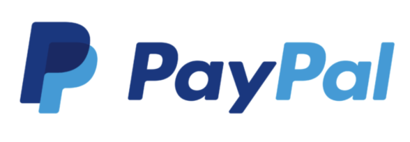 PayPal logo: blue overlapping double-P icon and 'PayPal' wordmark, representing the online payment service