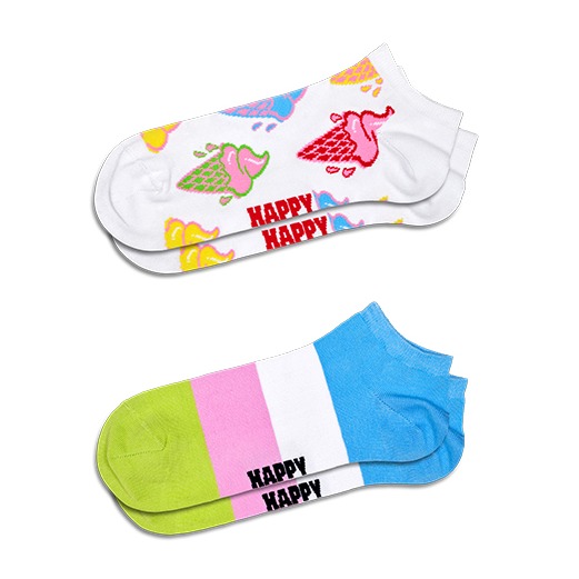 Confezione da 2 calzini bassi Ice Cream & Stripe