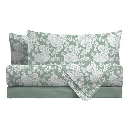 Completo Letto Matrimoniale Basic Syrah Green