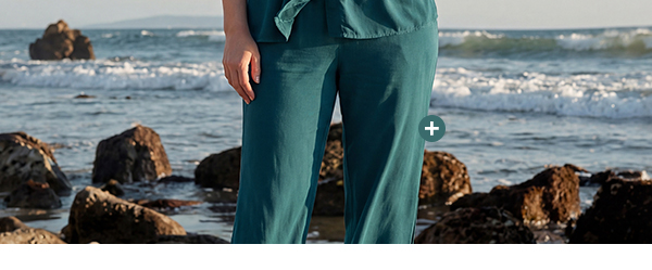 Pantaloni modello Rose con fiocco, taglio della gamba ampio e cintura elastica