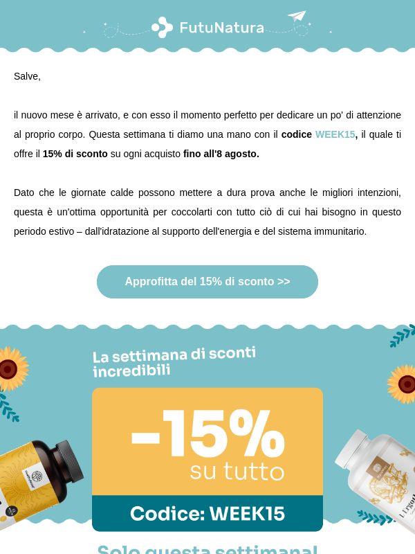 -15% per un agosto ancora più energico 🌞