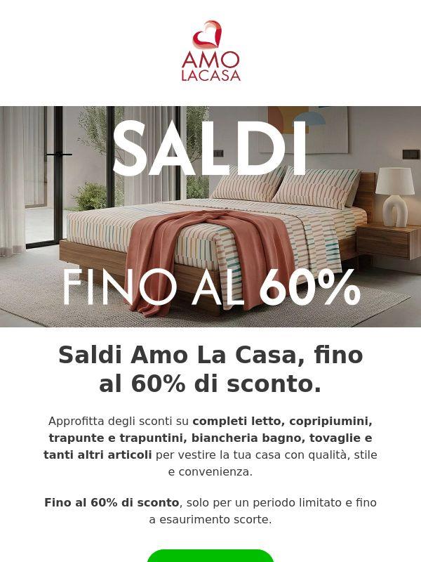 Saldi fino al 60% di sconto, biancheria Amo La Casa Shop