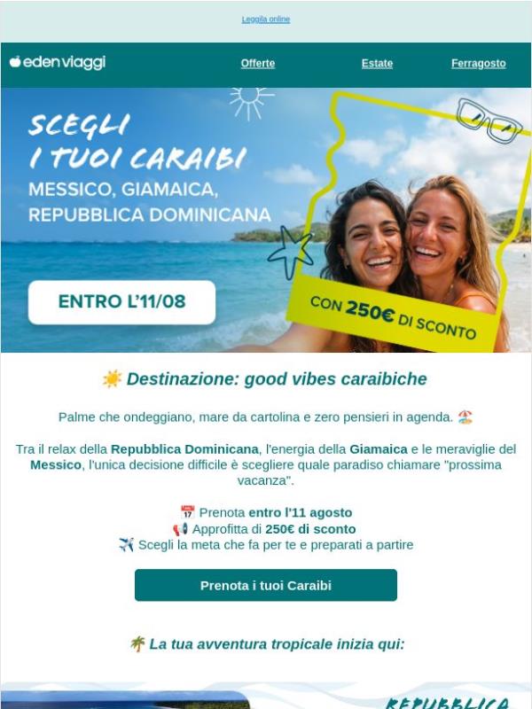 🏝️ La tua fuga ai Caraibi con 250€ di sconto