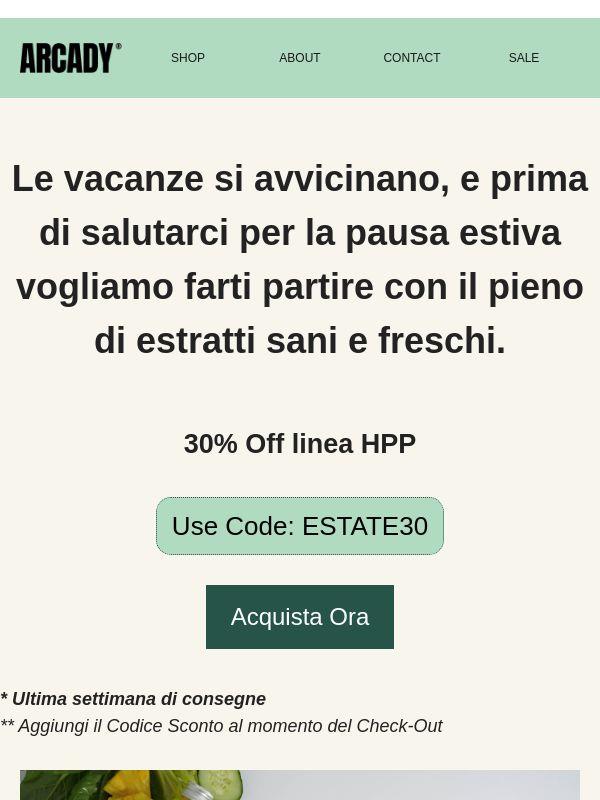 30% Off → Ultima settimana di consegne 🧳