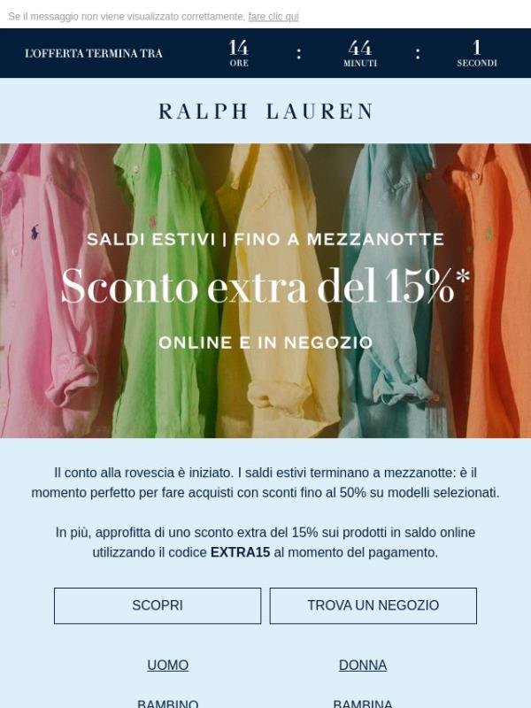 Gli sconti fino al 50% terminano a mezzanotte