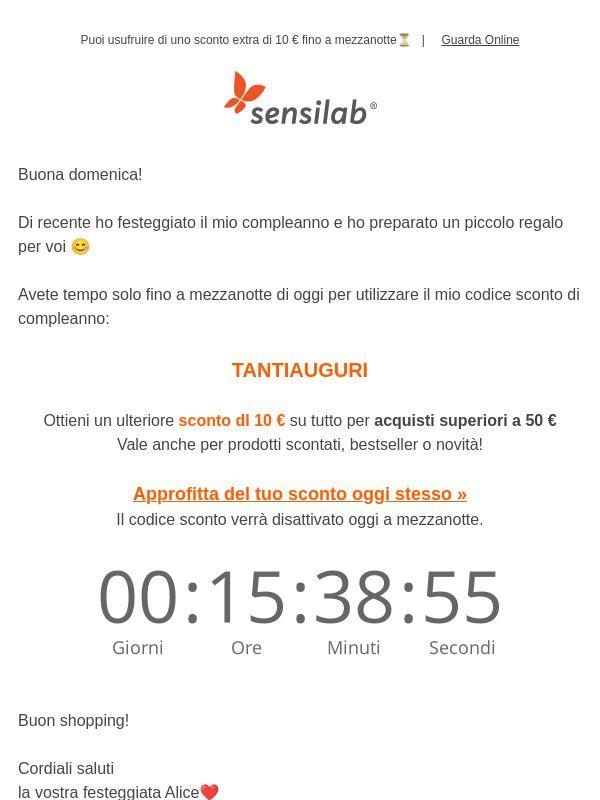 Il mio sconto di compleanno finisce oggi🎂
