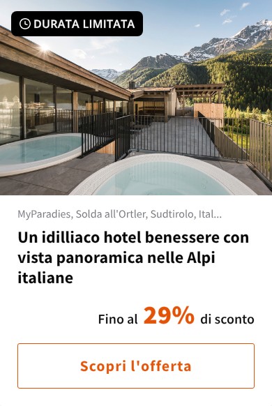 Un idilliaco hotel benessere con vista panoramica nelle Alpi italiane