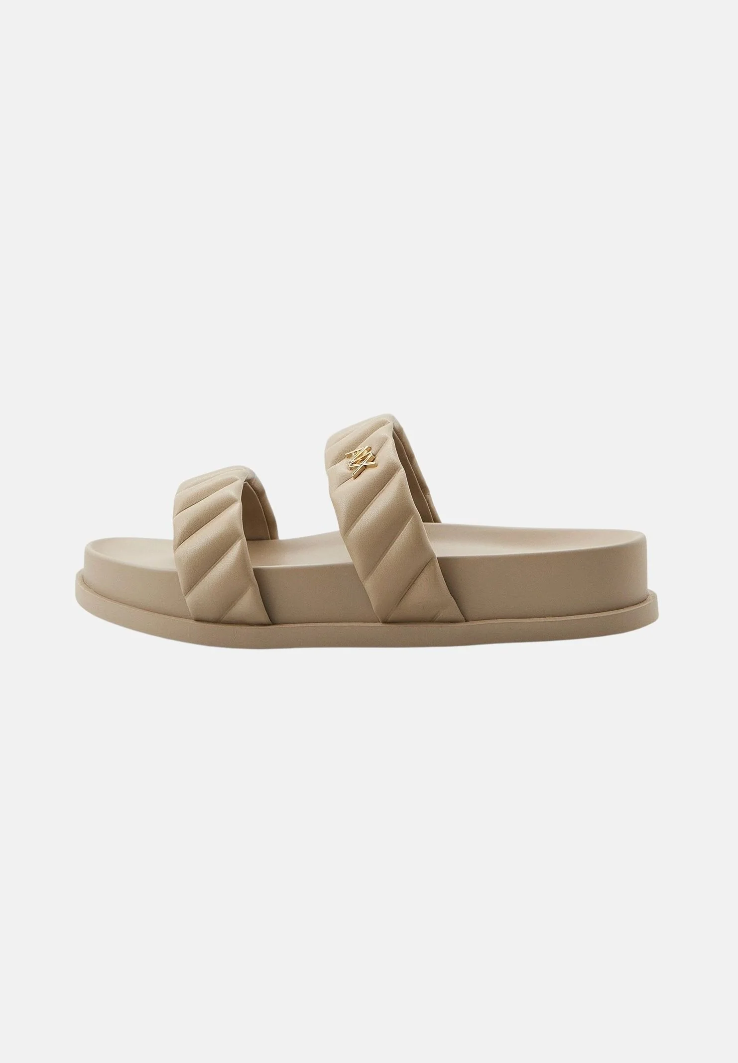 Image of ARMANI EXCHANGE Ciabatte beige da donna con logo