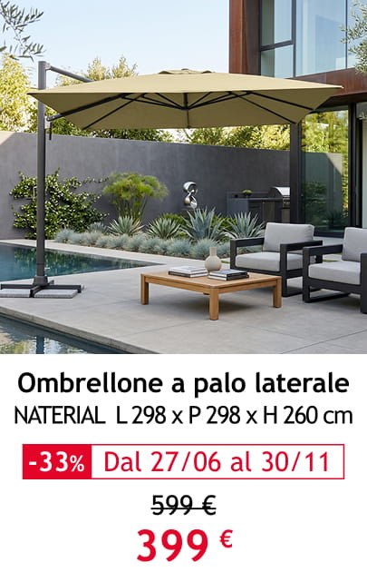 Ombrellone a palo laterale 399 &euro;