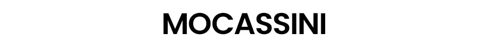MOCASSINI brand logo in bold black uppercase text on a white background