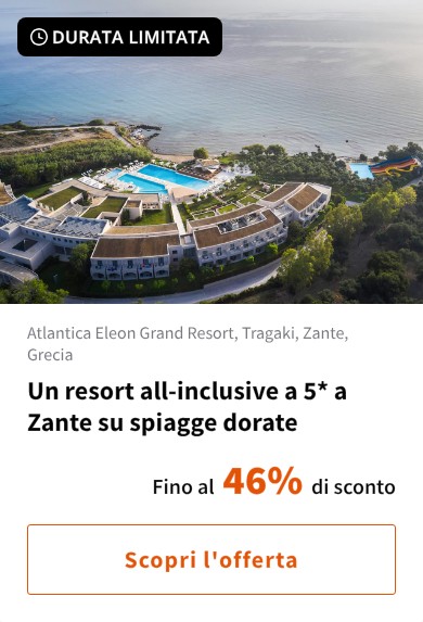 Un resort all-inclusive a 5* a Zante su spiagge dorate