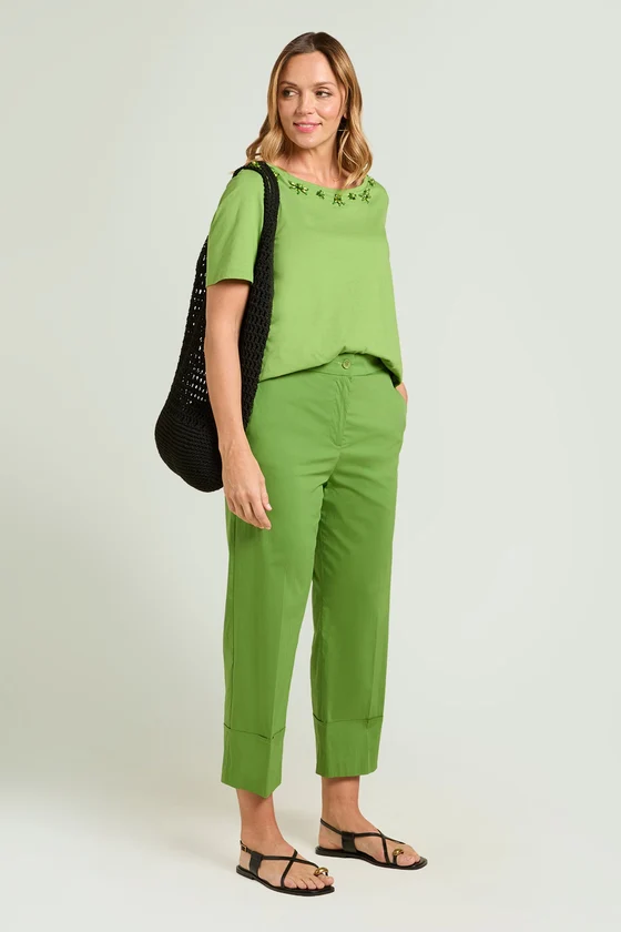 PANTALONI CHINOS IN POPELINE