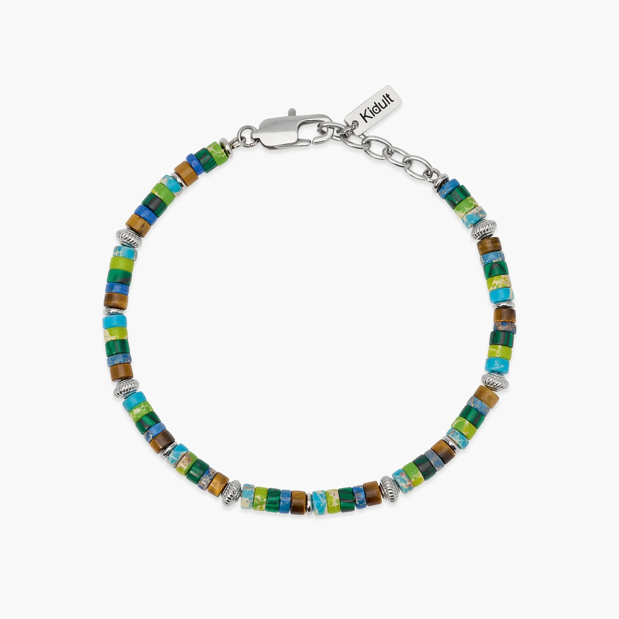 Image of Bracciale in diaspro multicolor e occhio di tigre STYLE 48