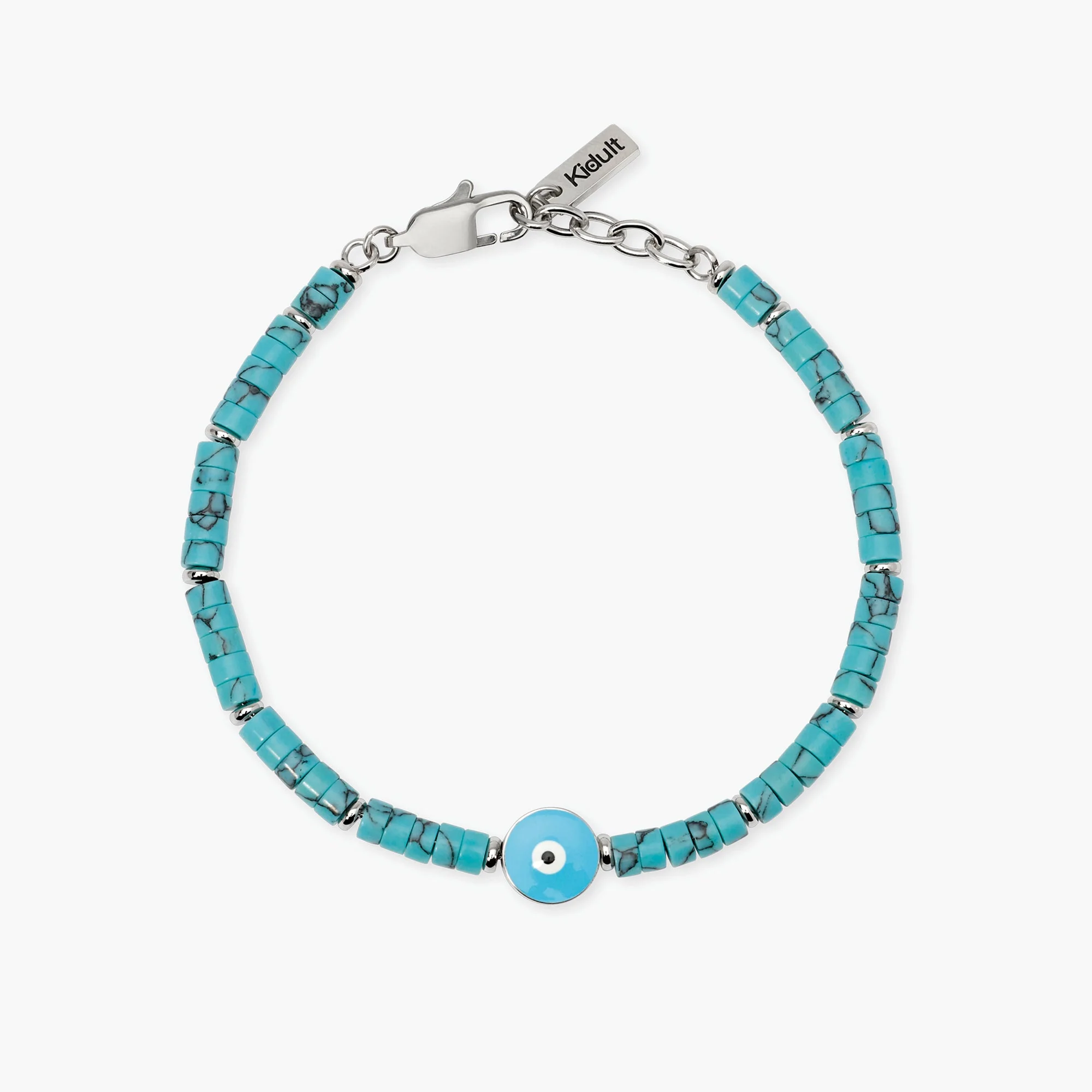 Image of Bracciale in turchese sintetica con simbolo occhio centrale STYLE 47