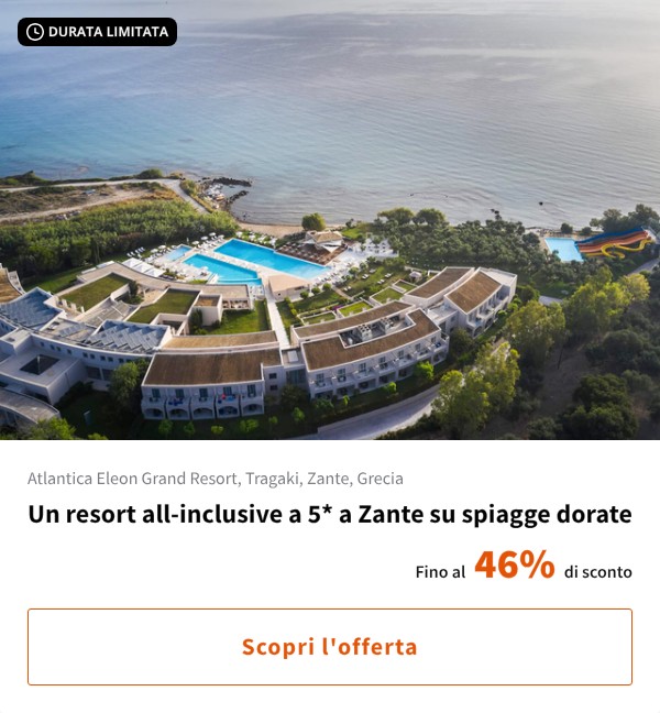 Un resort all-inclusive a 5* a Zante su spiagge dorate