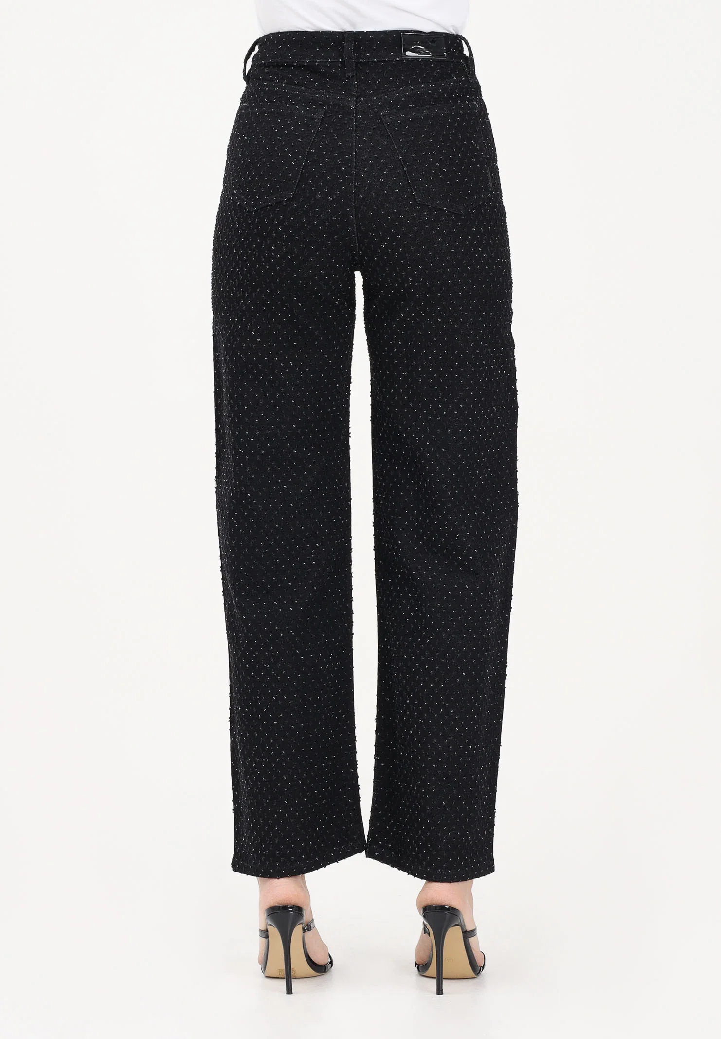 Image of ARMANI EXCHANGE Jeans in denim nero da donna con micro strass