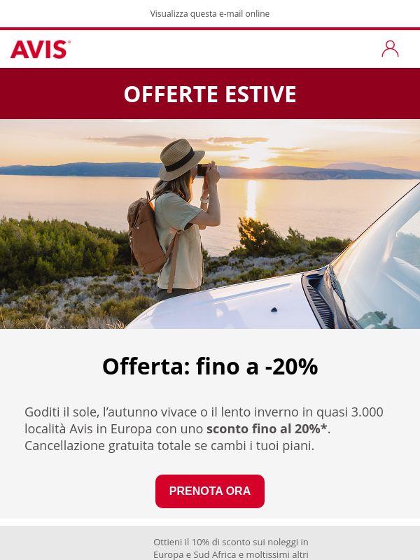 Ultima possibilità: fino al 20% di sconto sul noleggio auto