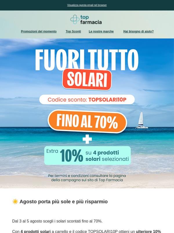 ☀️ Solari fino al 70% + 10% extra
