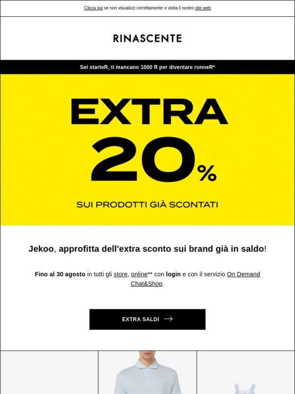 Extra 20% sui Saldi!