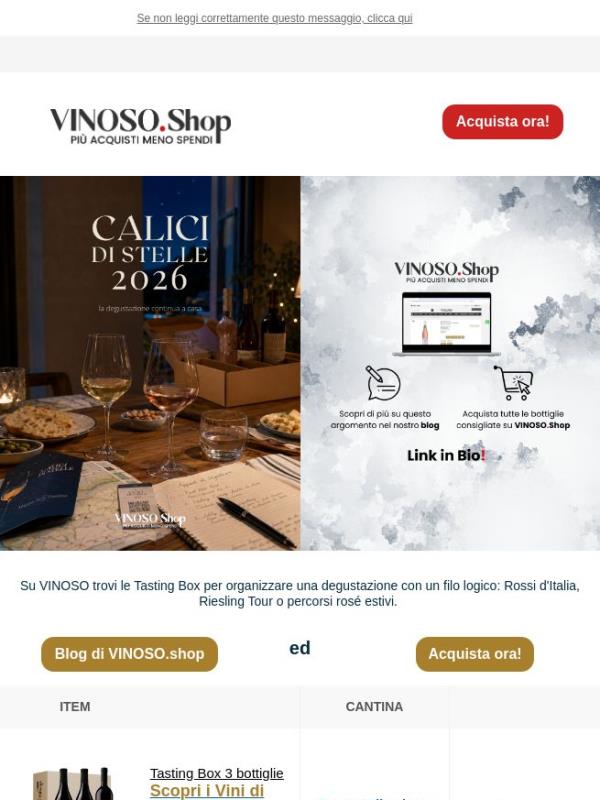🌃 VINOSO | le Tasting Box per organizzare una degustazione con un filo logico