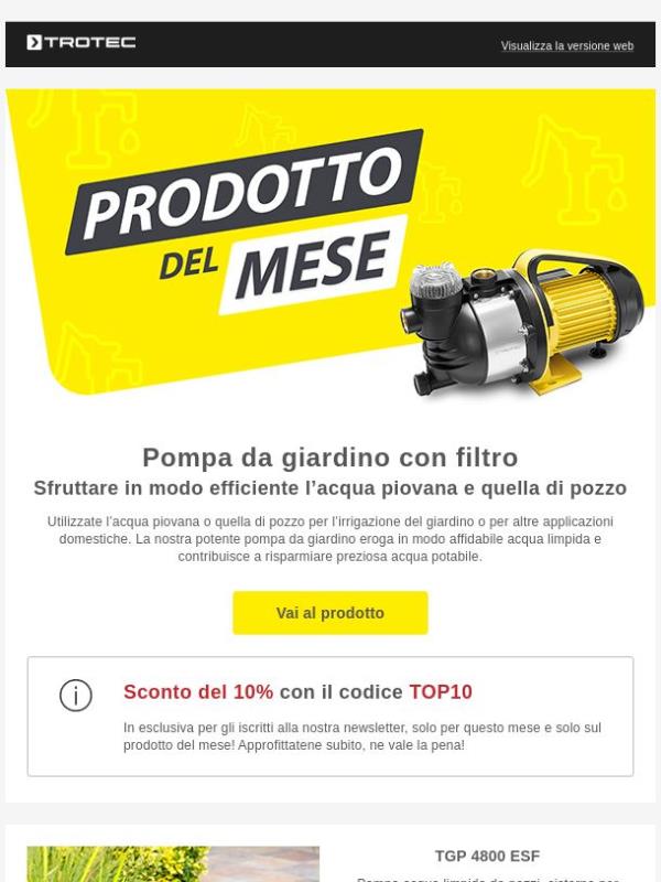 ⭐ Prodotto del mese: pompa da giardino TGP 4800 ESF