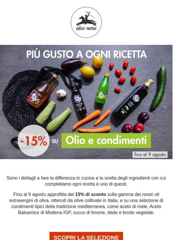 Ad agosto, il gusto è in promozione: -15% su olio e condimenti