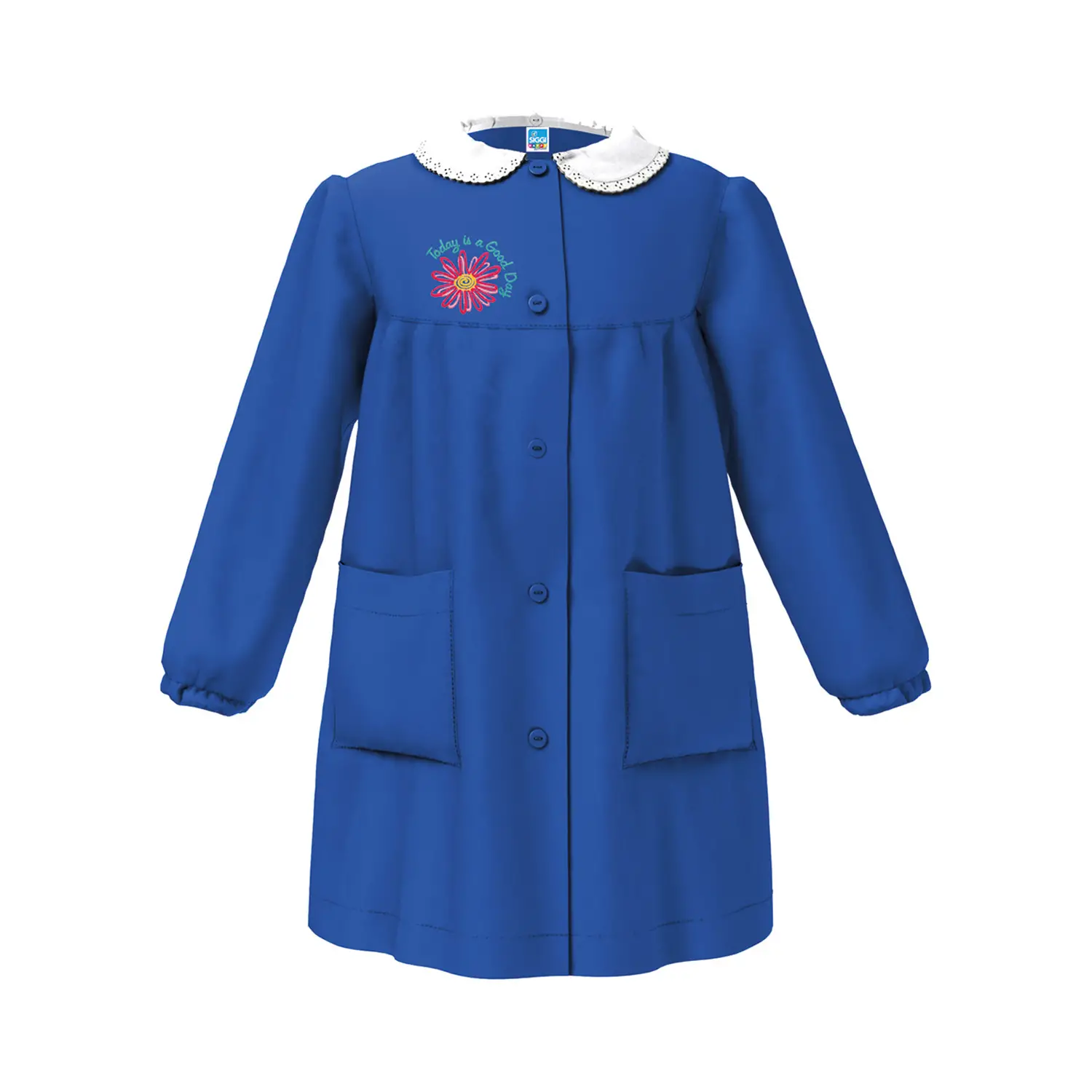 Grembiule Bambina Scuola Fiore Blu 7 Anni