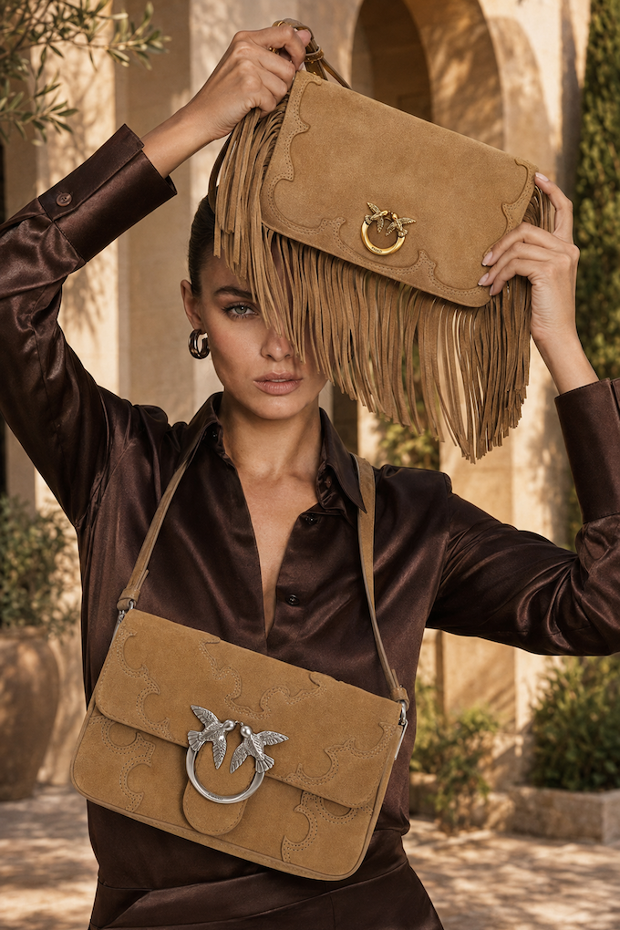 PINKO Pochette Love Bag Click Soft Horizontal Mini beige da donna