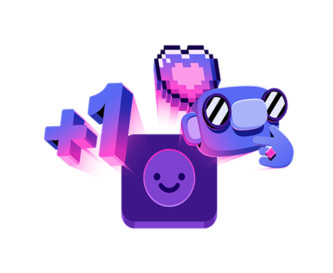 Emoji Discord Nitro personalizzati, tra cui un cuore in pixel, una faccina viola, +1 e un'emoji Wumpus