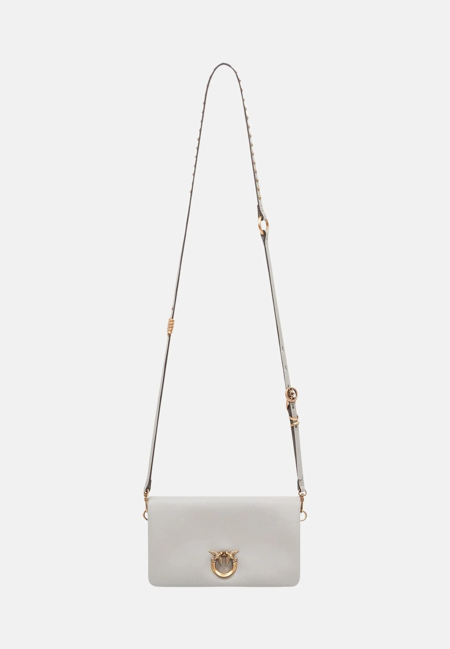 Image of PINKO Pochette Love Bag Click Soft Horizontal Mini grigio perla da donna