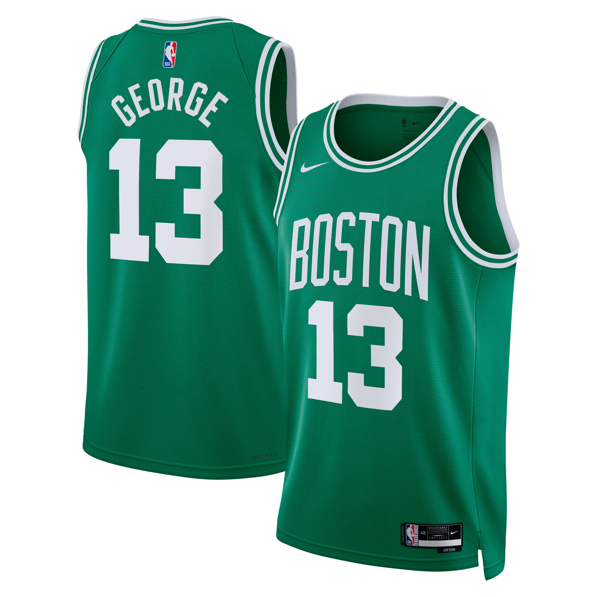 Maglia da ginnastica Boston Celtics Nike Icon Edition Swingman - Verde Kelly - Paul George - Unisex