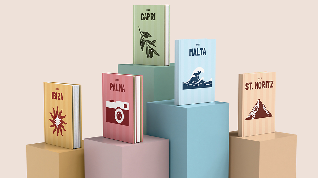 Diversi colori della collezione viaggi dei Fotolibri Pixum