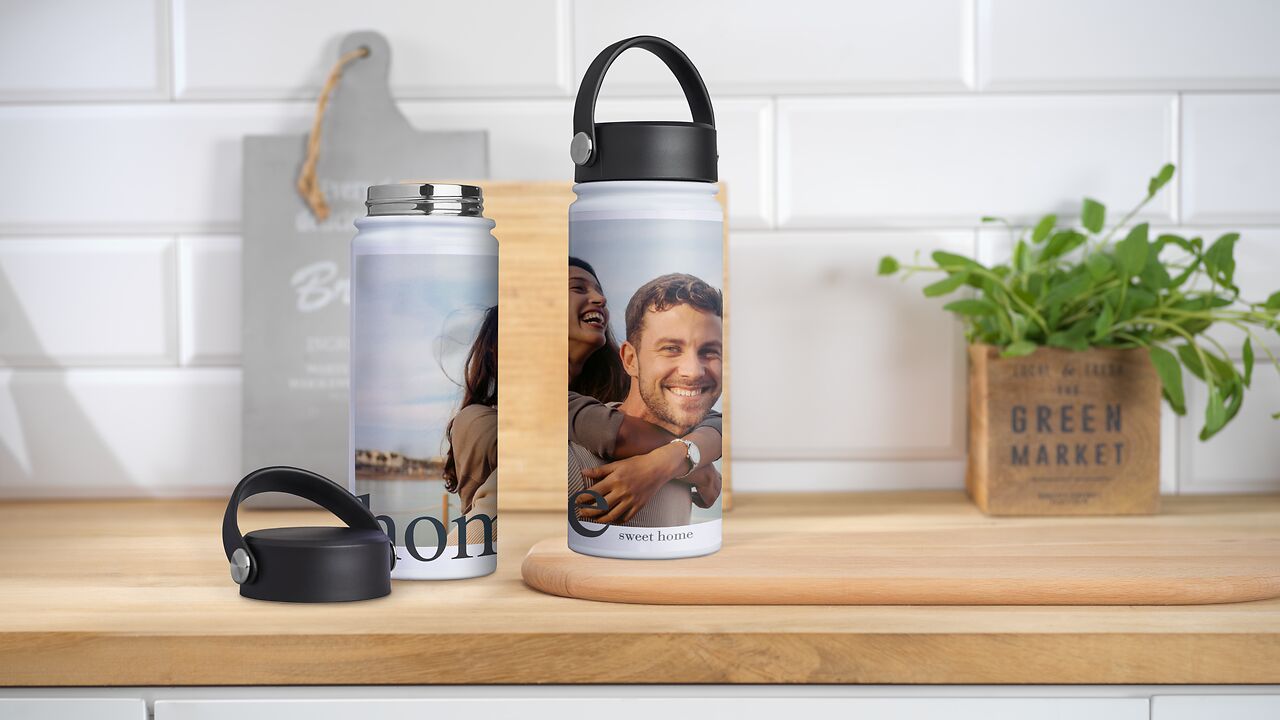 Borraccia personalizzata con foto di coppia