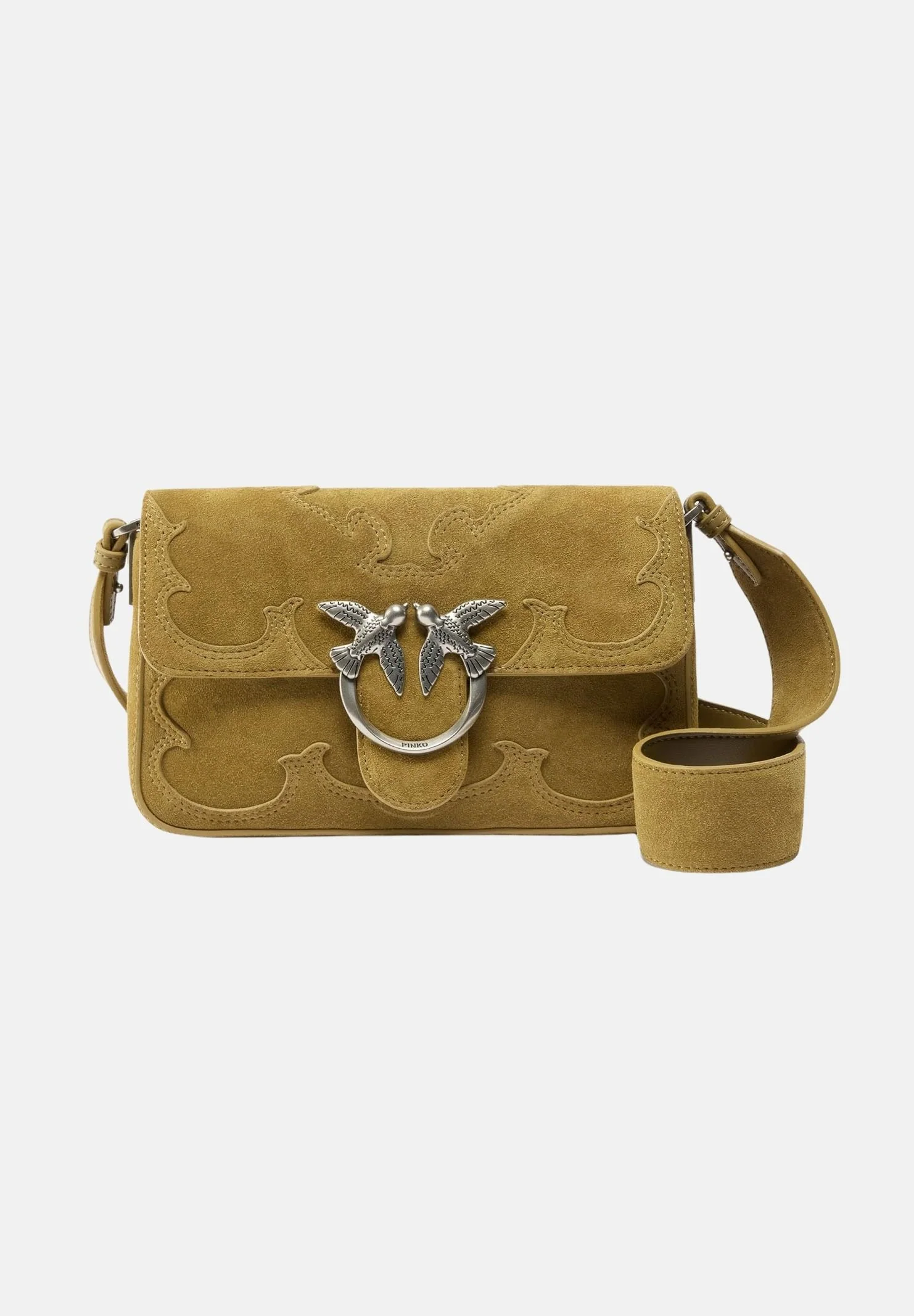 Image of PINKO Borsa a tracolla Pinko Love One Mini Slouchy kiwi da donna