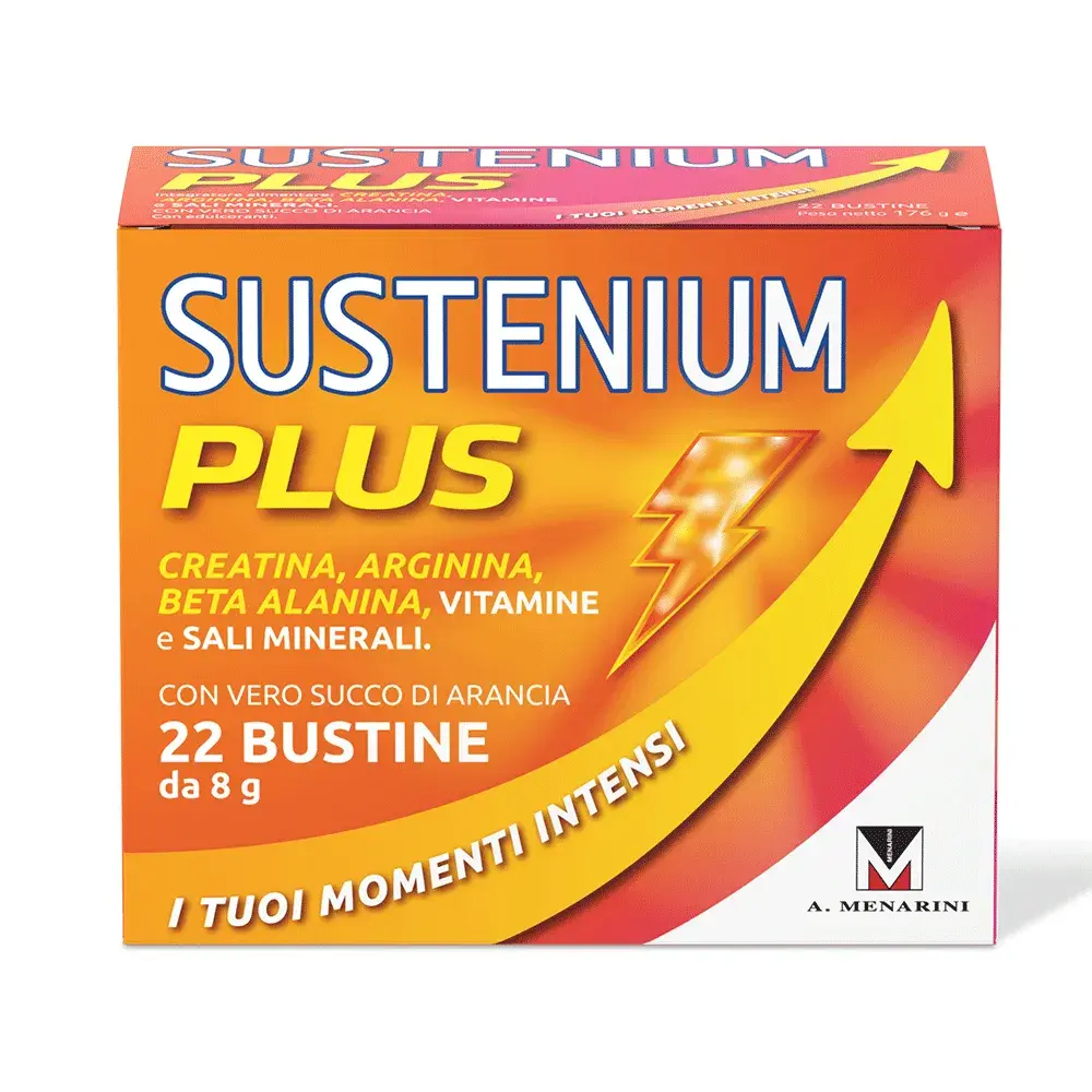 Sustenium Plus Integratore Energizzante con Vitamine, Minerali e Aminoacidi 22 Bustine