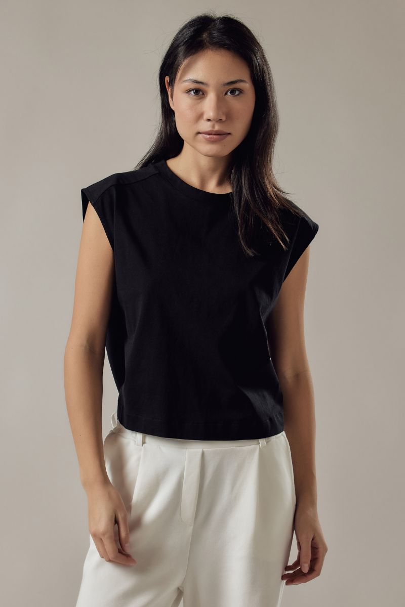 T-Shirt Smanicata Loose Fit Black