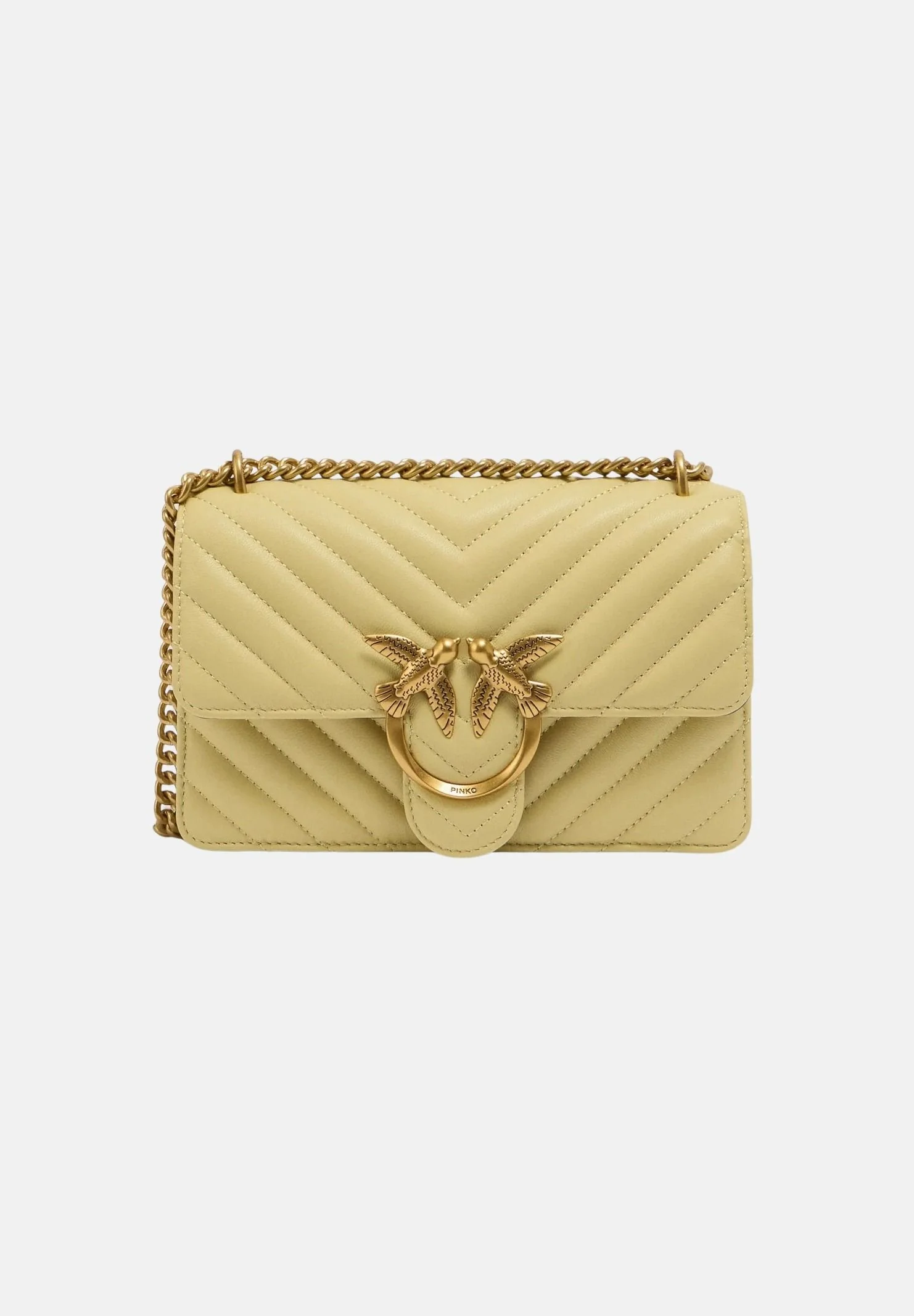 Image of PINKO Borsa a tracolla Mini Love Bag One giallo vaniglia da donna