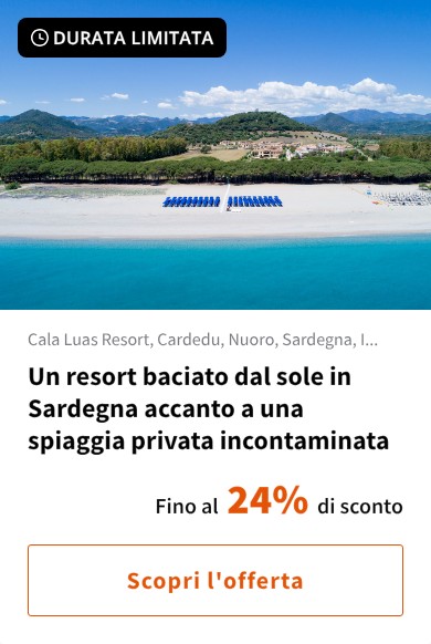Un resort baciato dal sole in Sardegna accanto a una spiaggia privata incontaminata