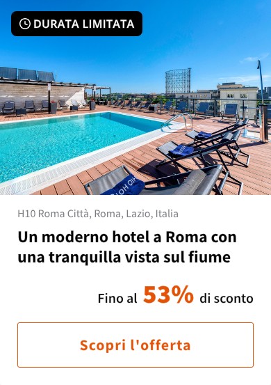 Un moderno hotel a Roma con una tranquilla vista sul fiume