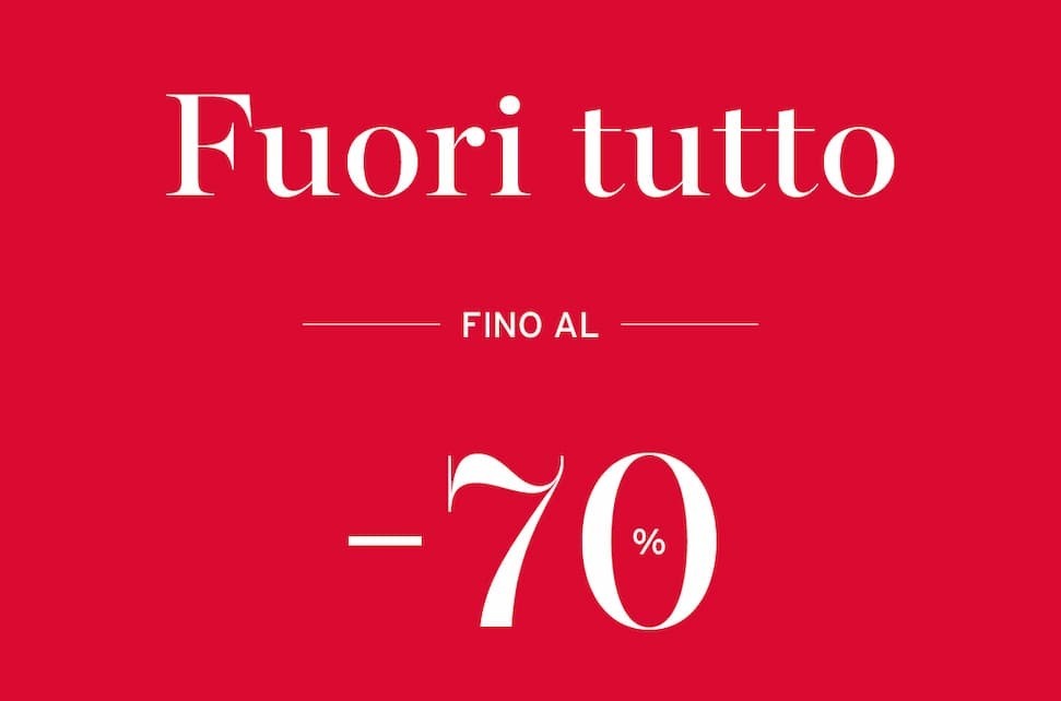 Fuori tutto fino al 70%. Acquista ora!