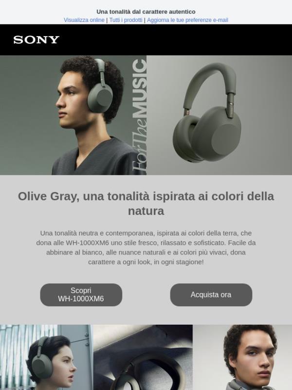 WH-1000XM6: ora disponibili in Olive Gray