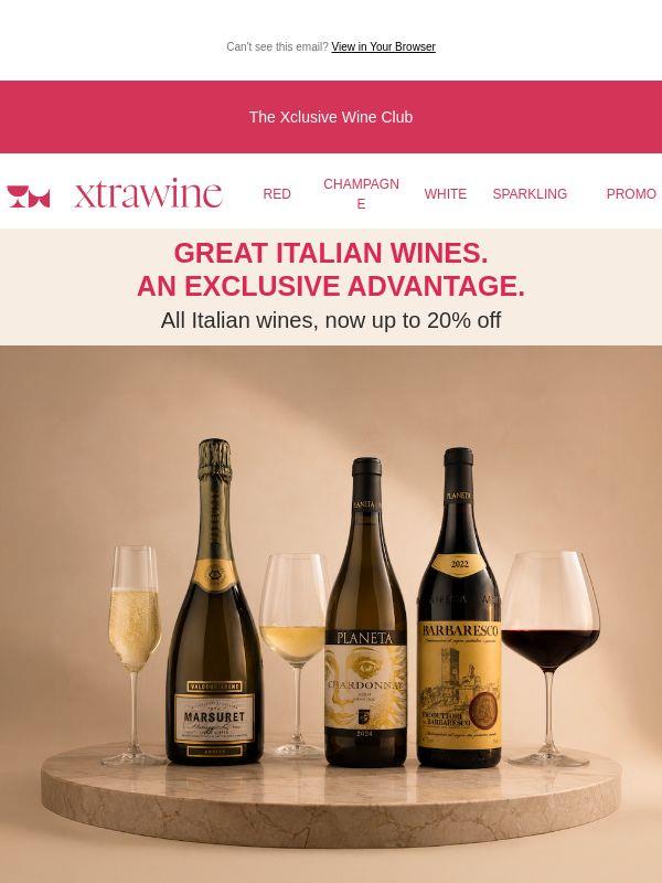 Italian excellence, 4,000 labels now up to 20% off
