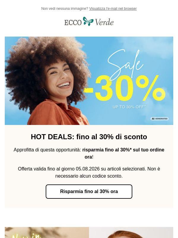HOT DEALS con sconti fino al 30%