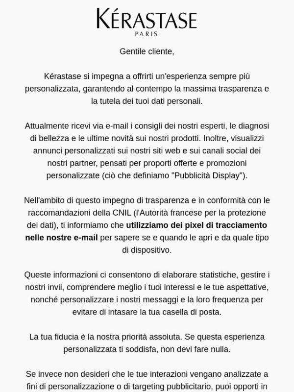 La tua esperienza di bellezza e la protezione dei tuoi dati