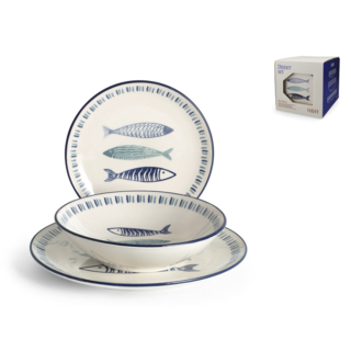Sardinas Servizio Piatti In Stoneware - Set 18 Pz